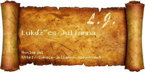 Lukács Julianna névjegykártya